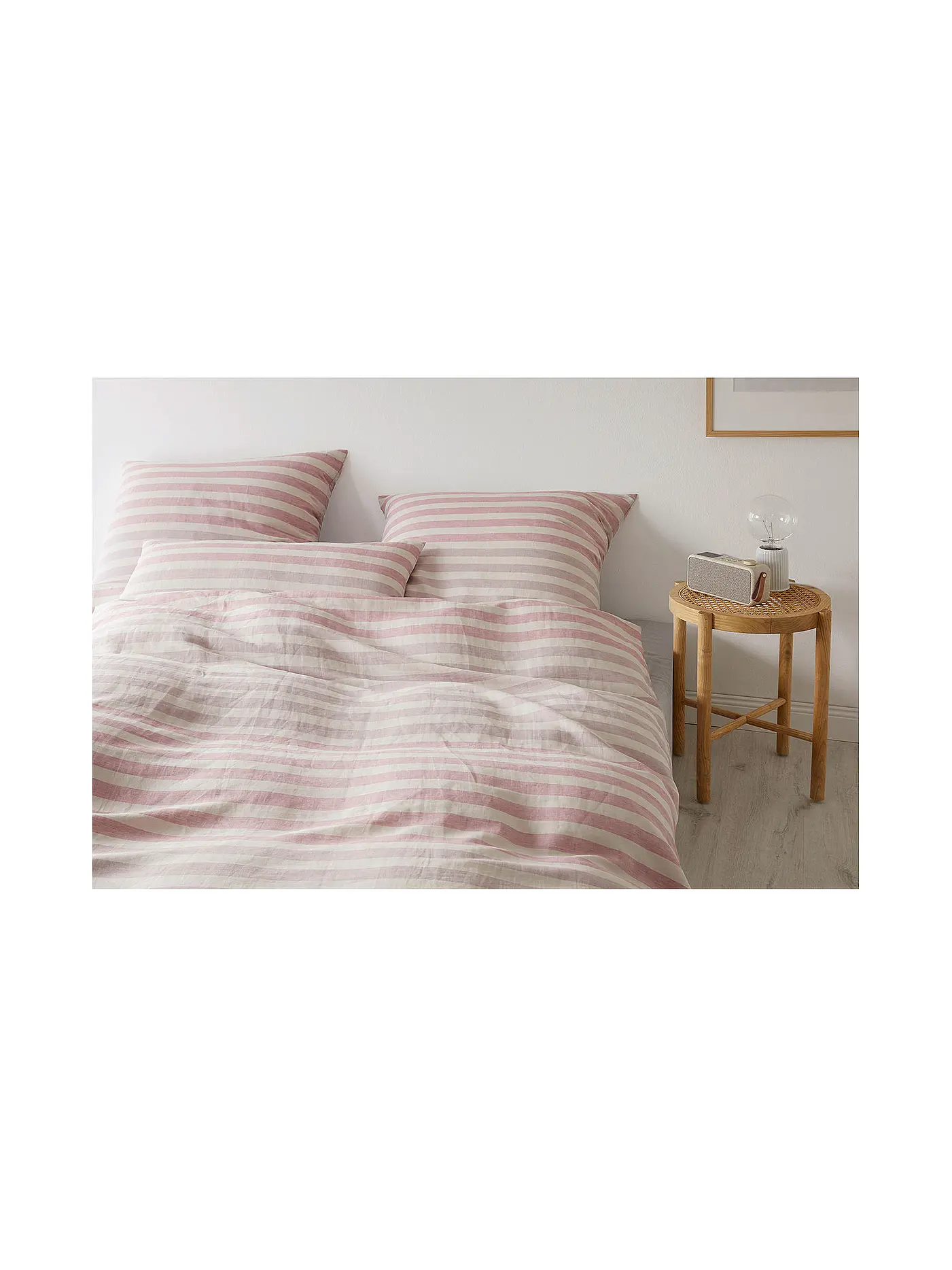 ELEGANTE | Halbleinen Bettwäsche Clear 70x90cm/140x200cm Rose | 